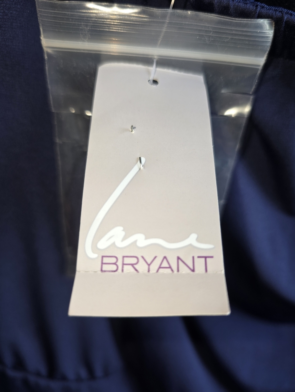 Strapless Beaded Lane Bryant 1820 Plus Navy Blue Women’s Dress - Picture 5 of 8